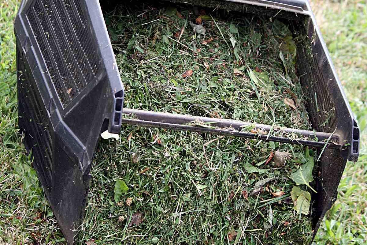 Cordless battery-powered lawn mower parked on a green lawn