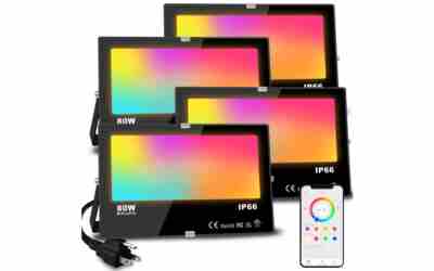 MELPO LED Flood Light 80W 8000LM RGB 4-Pack Review 2026